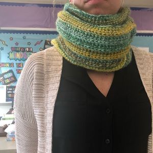 Handmade crochet infinity scarf.